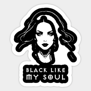 Black Like My Soul Goth Aesthetic Sticker